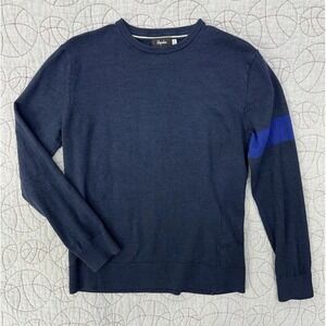 Rapha Crew Neck Knit Cycling Sweater Shirt Navy Blue Merino Wool Blend Medium